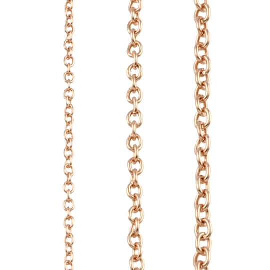 14K Rose Gold Plated Cable Necklace Set by Bead Landing&#x2122;